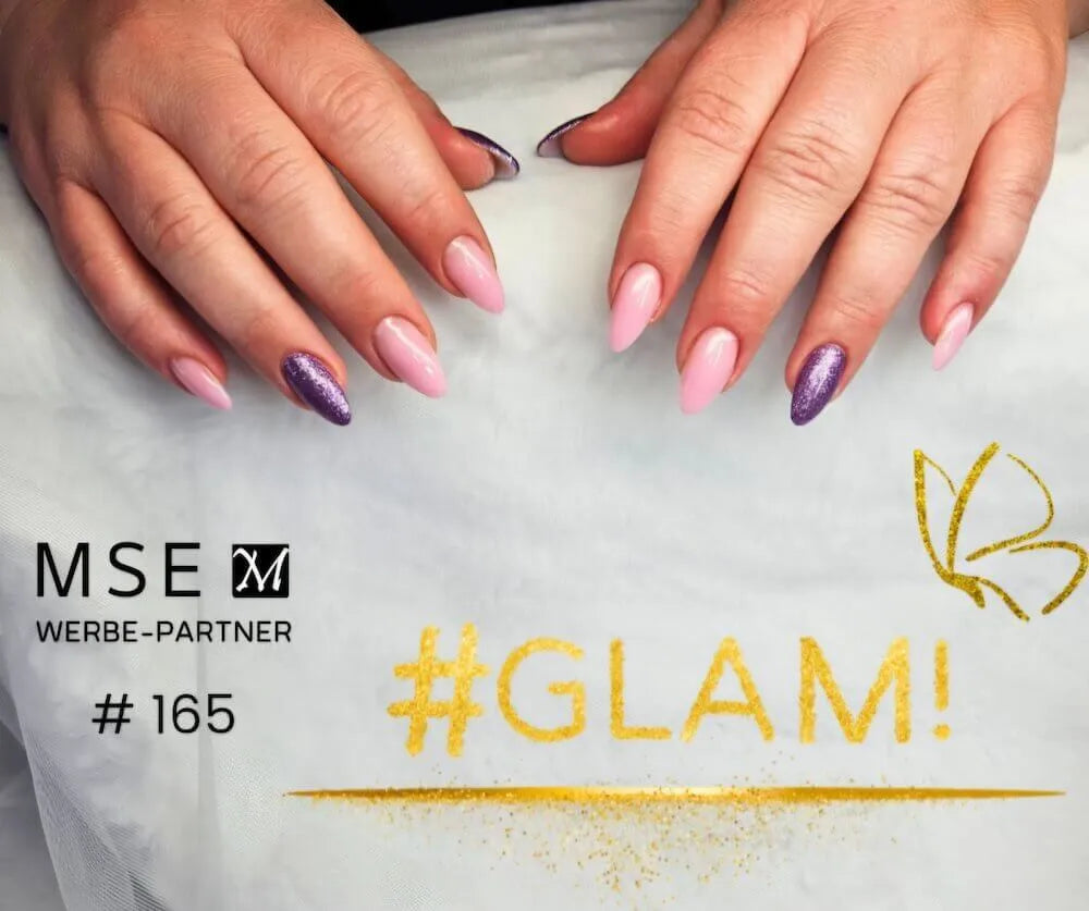 #165 <<< t65>54>5>remium-GLITTER Color Gel 5ml Flieder und Rosa mit Silberglitter