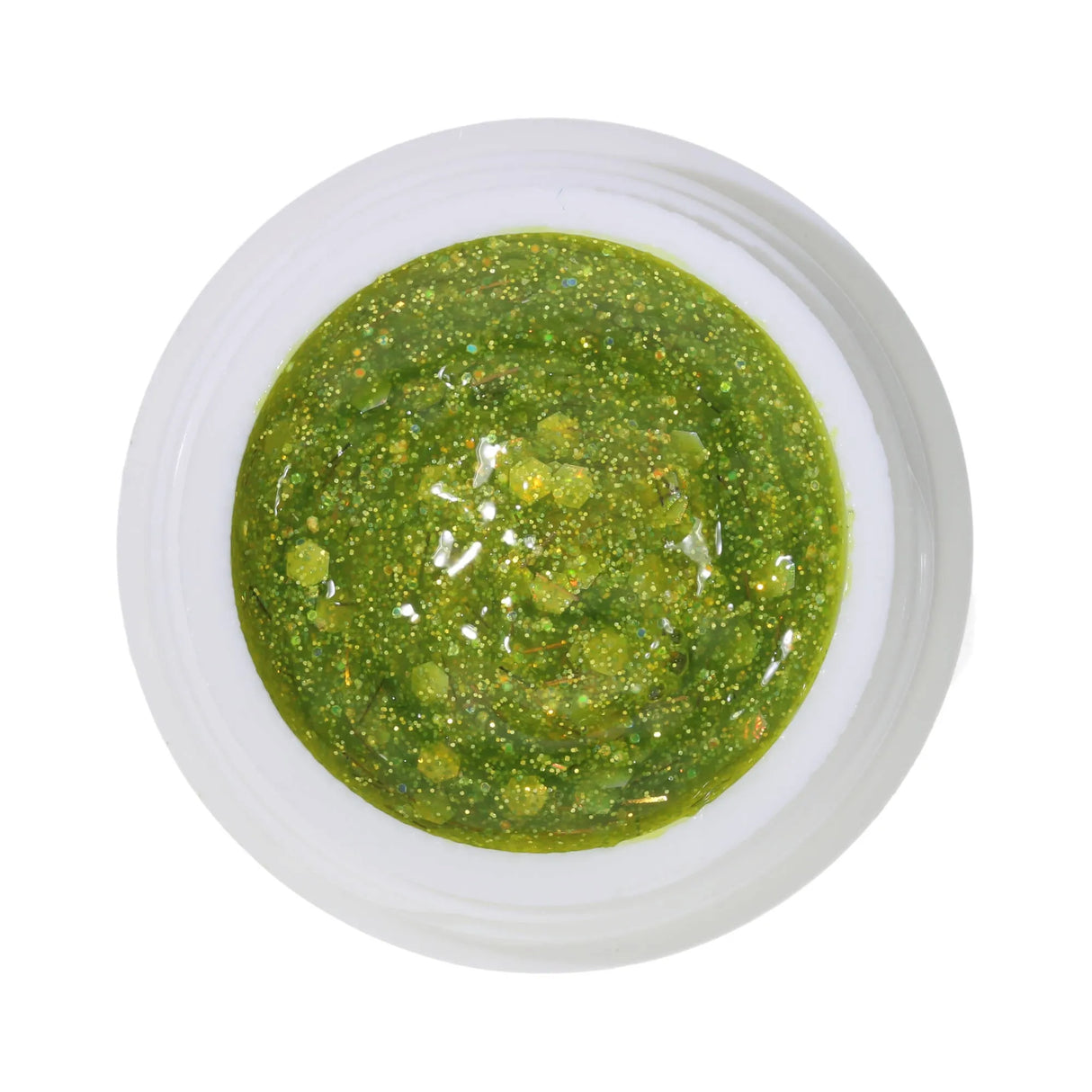 #245 Premium GLITTER Color Gel 5ml Yellow and Silver Glitter Combined with Copper Glitter Threads