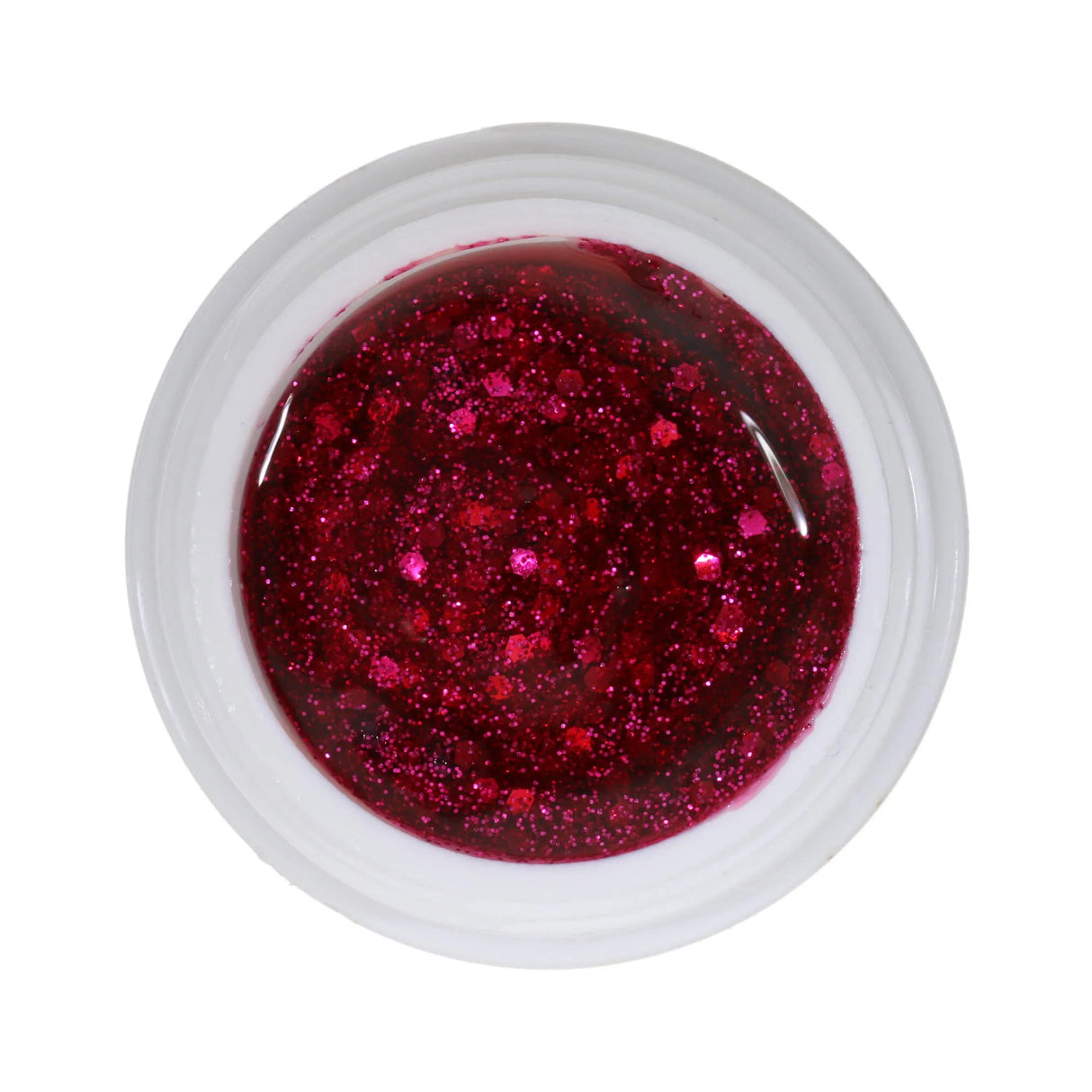 #264 Premium-GLITTER Gel de Color 5ml Gel rosa con glitter rosa y grandes partículas de glitter rojo claro