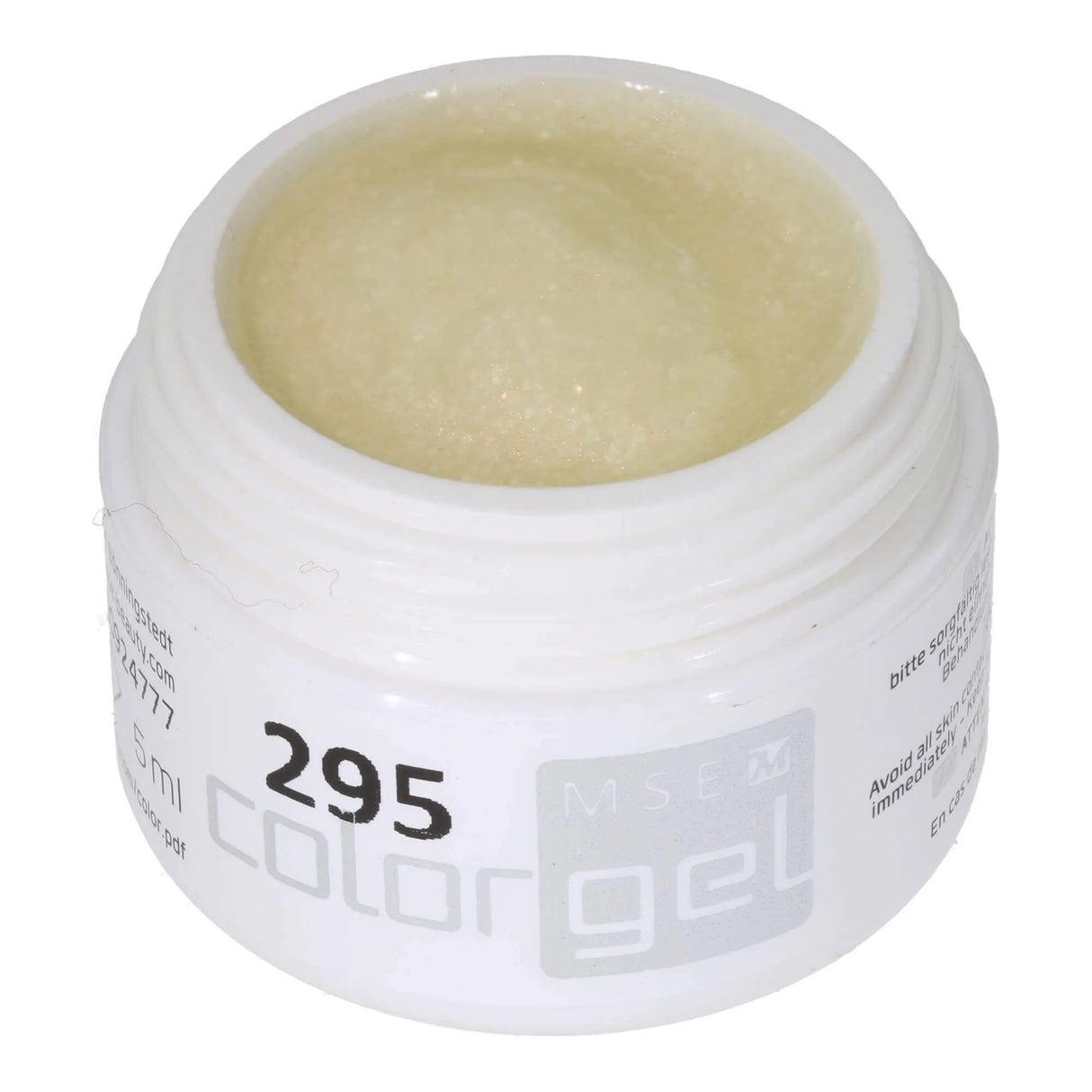 #295 Premium-GLITTER Color Gel 5ml Weiss mit kupfergoldenem Glitter