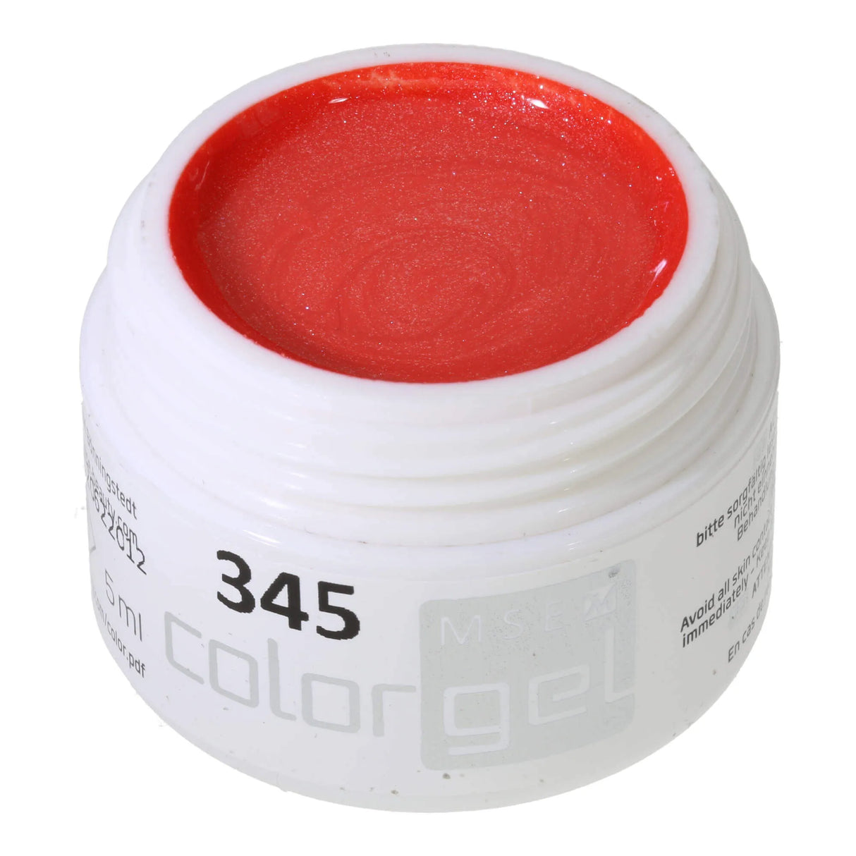#345 Premium EFFECT Color Gel 5ml Vibrant Orange Red with Subtle Silver Effect