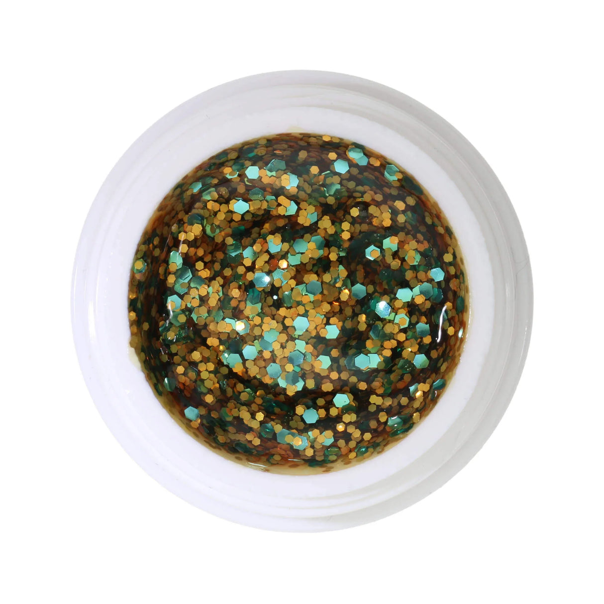 #351 Premium-GLITTER Color Gel 5ml Mischung aus orange- und türkisfarbenem Glitter