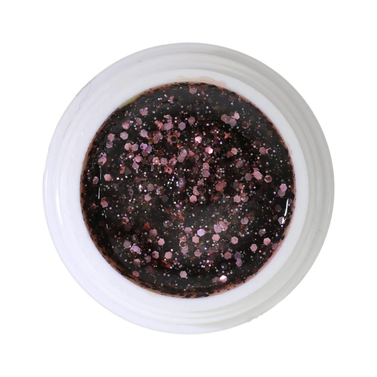 #354 Premium-GLITTER Color Gel 5ml Mix of Black and Pale Pink Glitter with Rainbow Effects