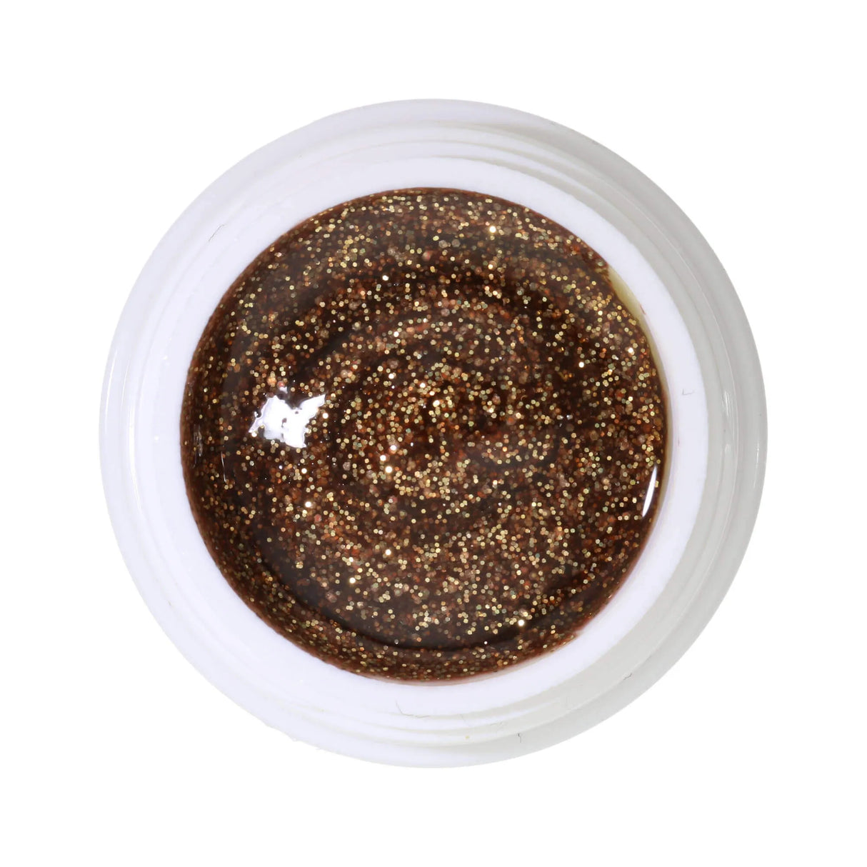 #384 Gel Couleur Premium-GLITTER 5ml Marron avec paillettes dorées