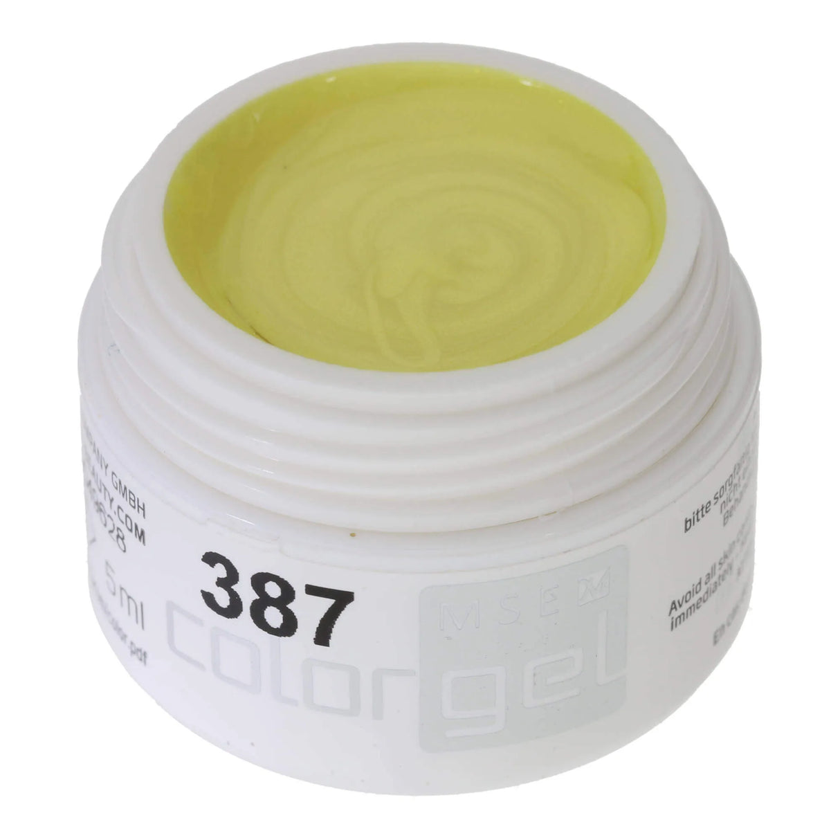 #387 << t37>5>remium-EFFEKT Color Gel 5ml Zartes Gelb mit feinem Goldschimmer