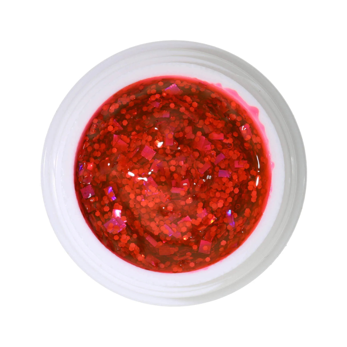 #407 Premium GLITTER Color Gel 5ml Gel with Orange and Pink Glitter Particles in Various Shapes
