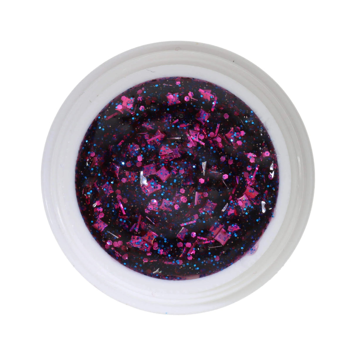 #413 Premium-GLITTER Color Gel 5ml Clear Gel with Pink and Blue Glitter
