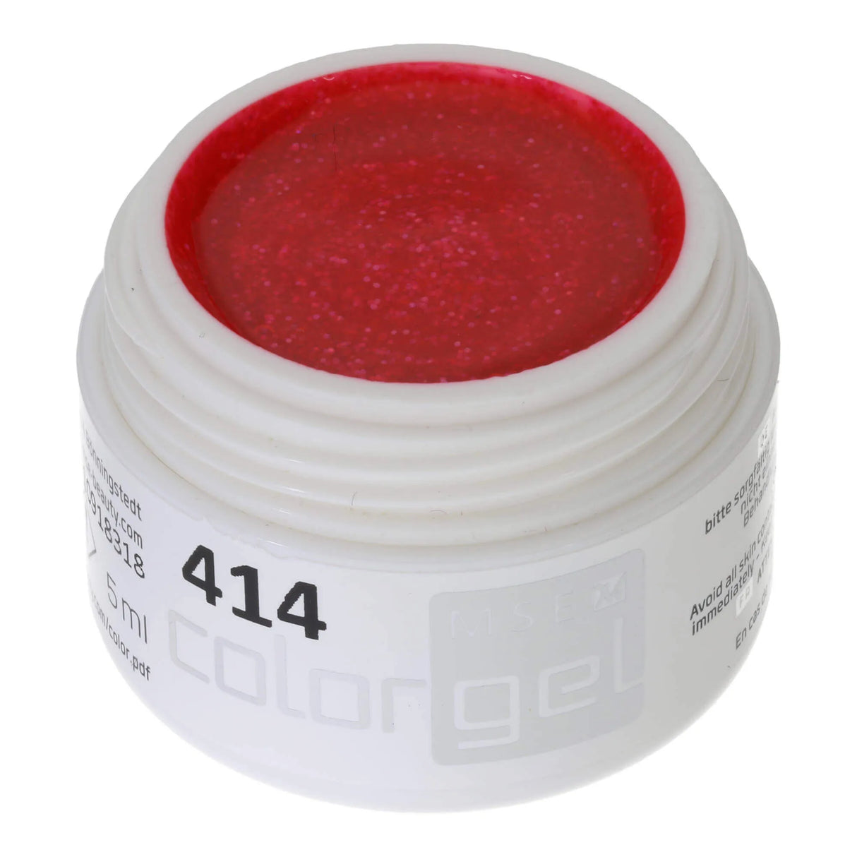 #414 << t48>5>remium-GLITTER Color Gel 5ml Regenbogenglitter in Blasspink