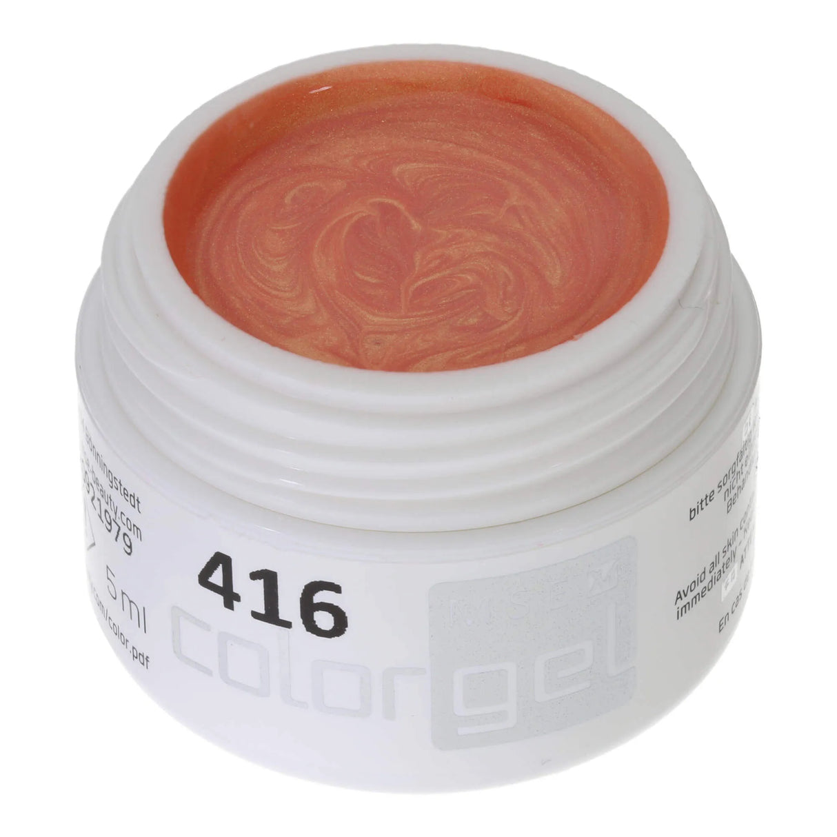#416 << t37>5>remium-EFFEKT Color Gel 5ml Zartes Rosa mit feinem Goldschimmer