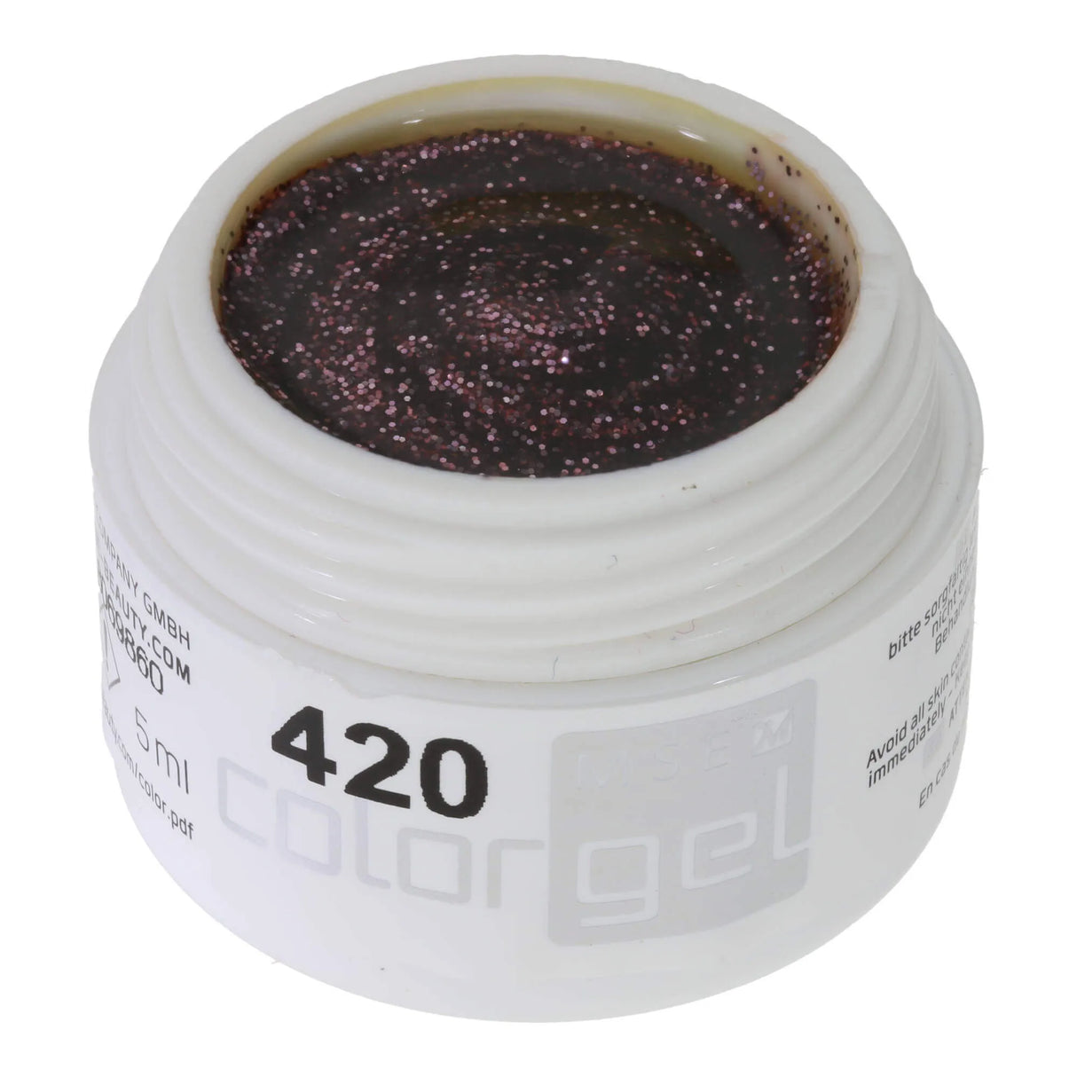 #420 Premium-GLITTER Gel de Color 5ml Gel Rosado con Purpurina Rosa Oscuro
