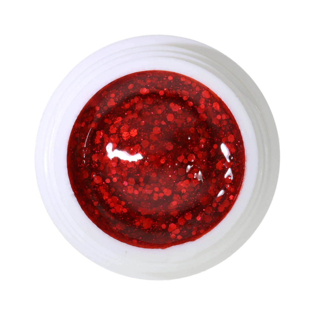 #424 <<<<<< t63>56>52>42>38>5>remium-GLITTER Color Gel 5ml Zart rotes Gel mit rotem Glitter