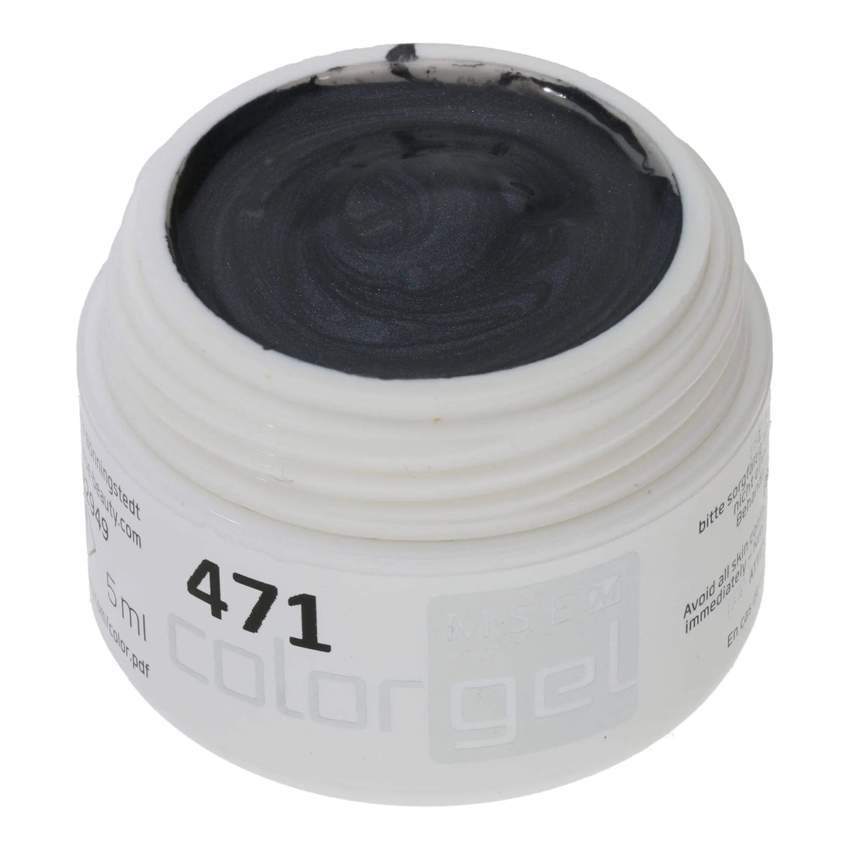 #471 << t48>5>remium-EFFEKT  Color  Gel 5ml  Schwarzgrau  mit dezentem  Perlglanz