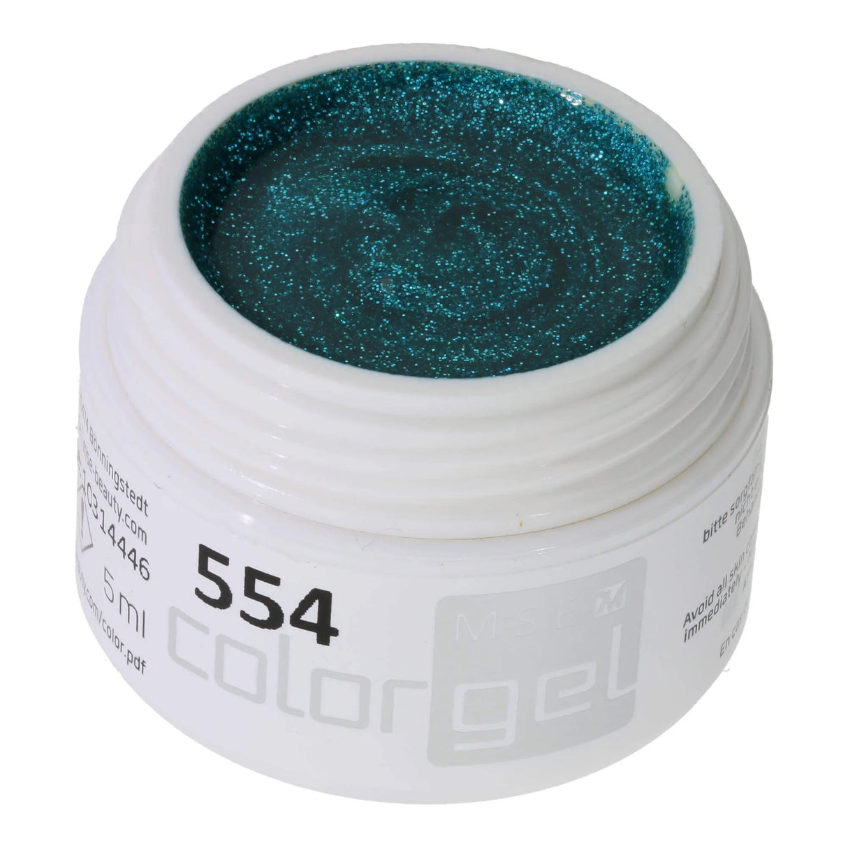 #554 Gel de Color Premium GLITTER 5ml Verde