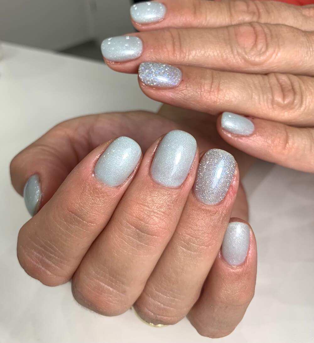 #014 Premium-EFFEKT Color Gel 5ml Mintgrün mit feinem Silberperlglanz - MSE - The Beauty Company