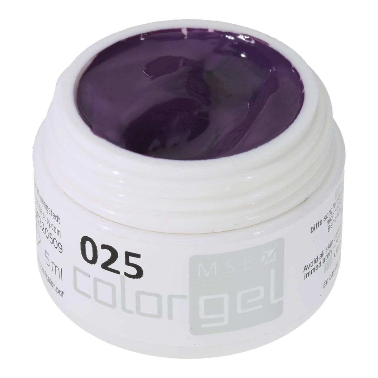 #025 Premium-PURE Color Gel 5ml Leicht grünlich dunkler Fliederton - MSE - The Beauty Company