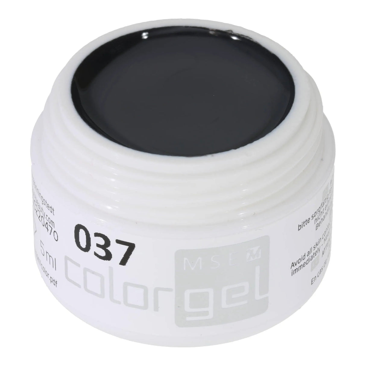 #037 Premium-PURE Color Gel 5ml Kräftiges Schwarzgrau - MSE - The Beauty Company
