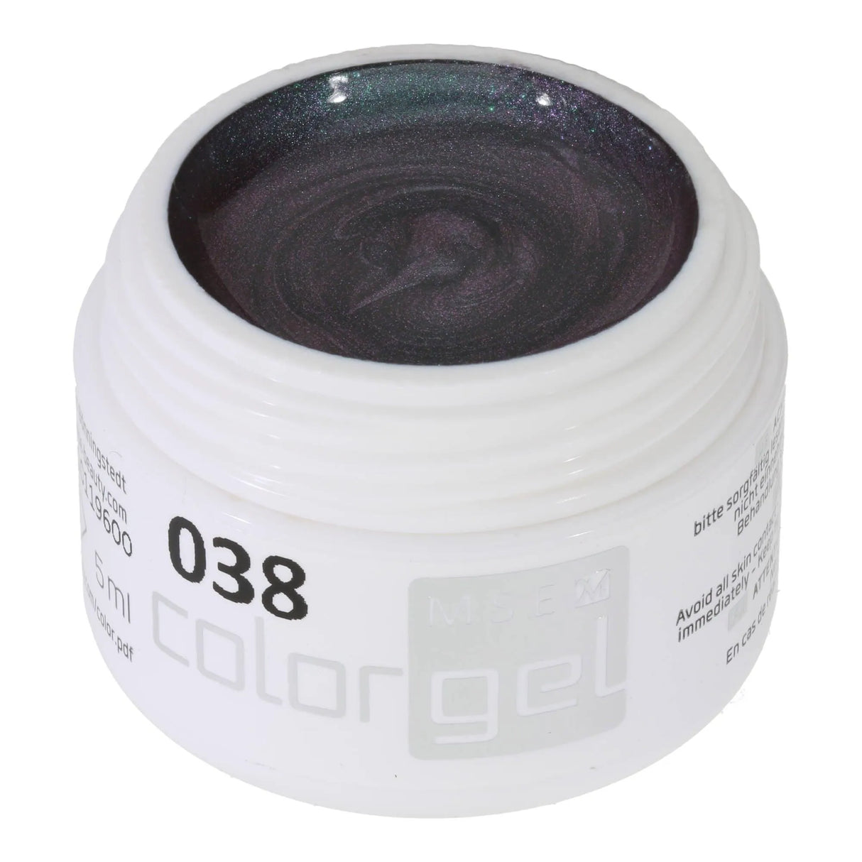 #038 Premium-EFFEKT Color Gel 5ml Dunkelgrau rosa-grün changierend - MSE - The Beauty Company