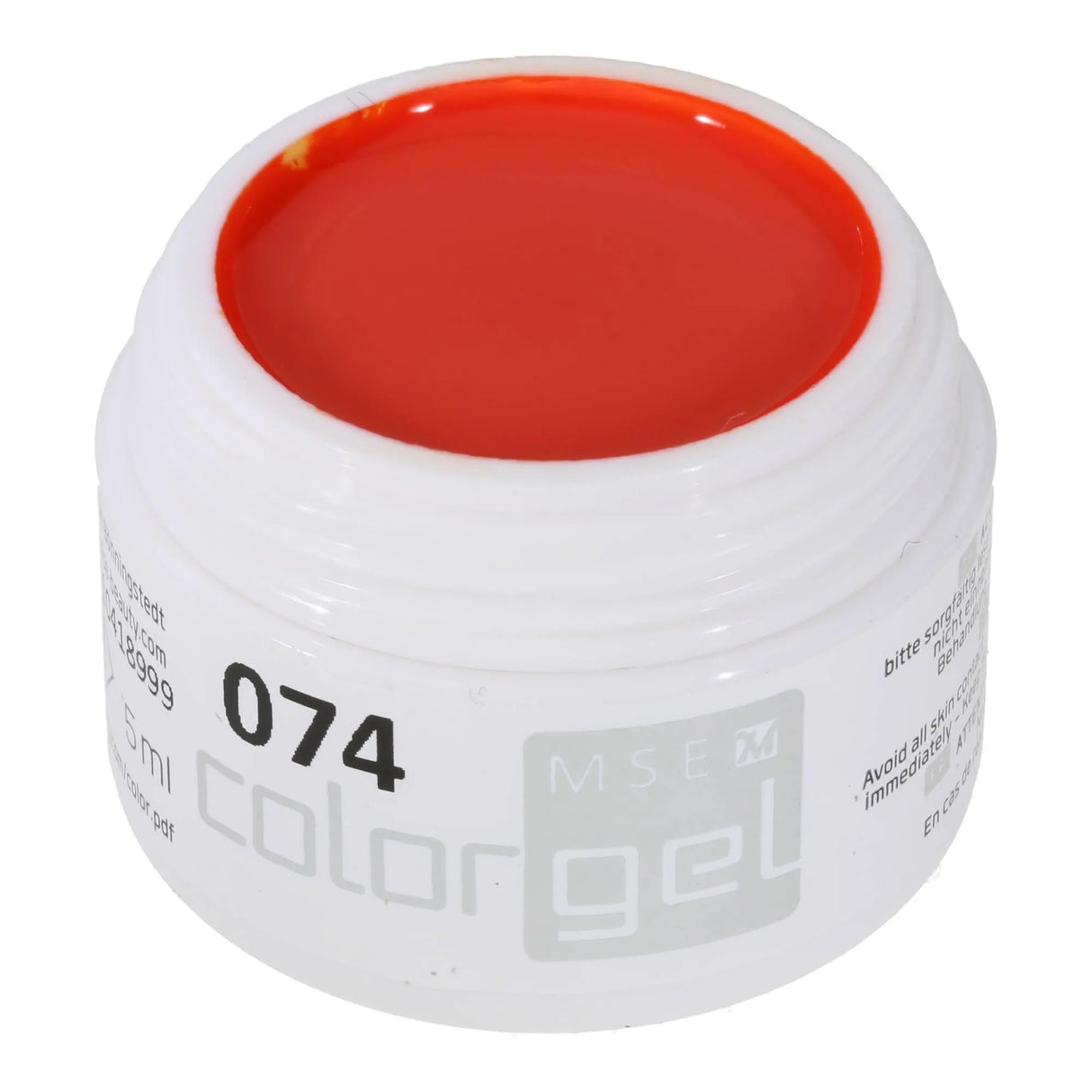 #074 Premium-PURE Color Gel 5ml Frisches leuchtendes Rot mit deutlichem Orangeanteil - MSE - The Beauty Company
