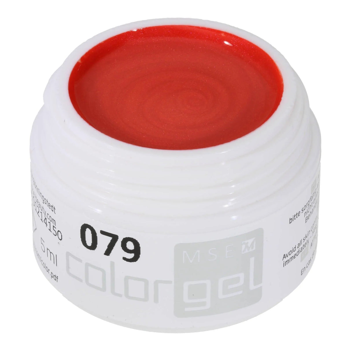 #079 Premium-EFFEKT Color Gel 5ml Signalrot mit rosa-pinkem Perlglanz - MSE - The Beauty Company