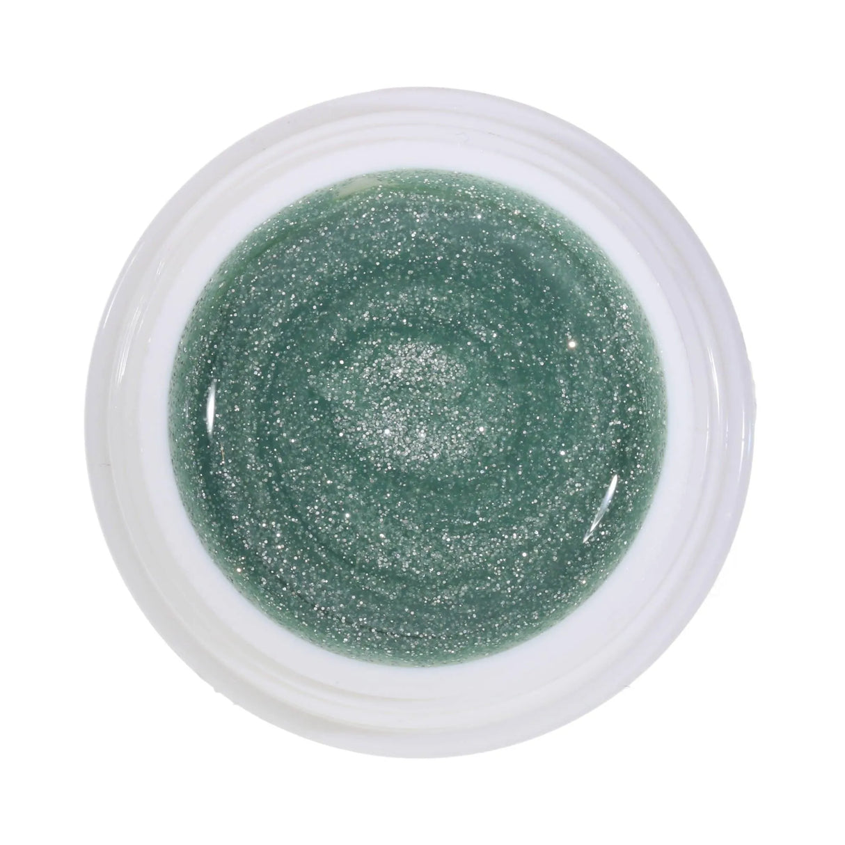 #121 Premium-GLITTER Color Gel 5ml Transparentes blasses Graugrün mit silbernem Glitter - MSE - The Beauty Company