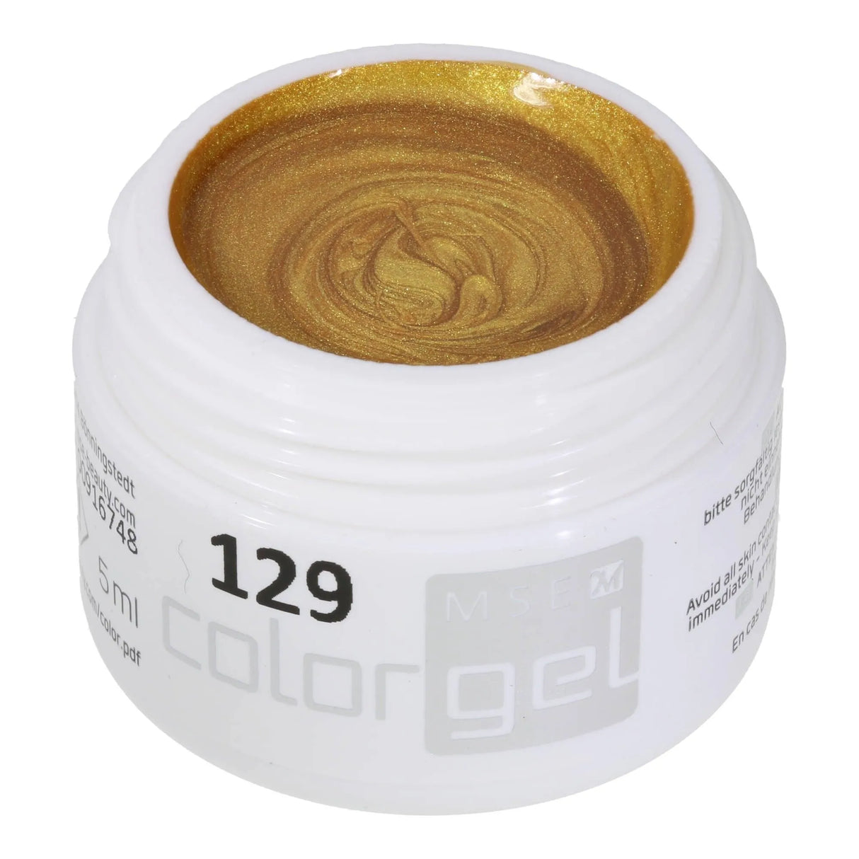 #129 Premium-EFFEKT Color Gel 5ml Metallic Gold - MSE - The Beauty Company