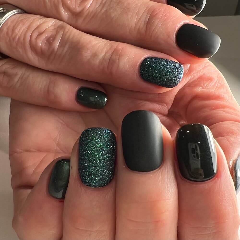 #133 Premium-EFFEKT Color Gel 5ml Dunkelgrün mit grünem Perlglanz - MSE - The Beauty Company