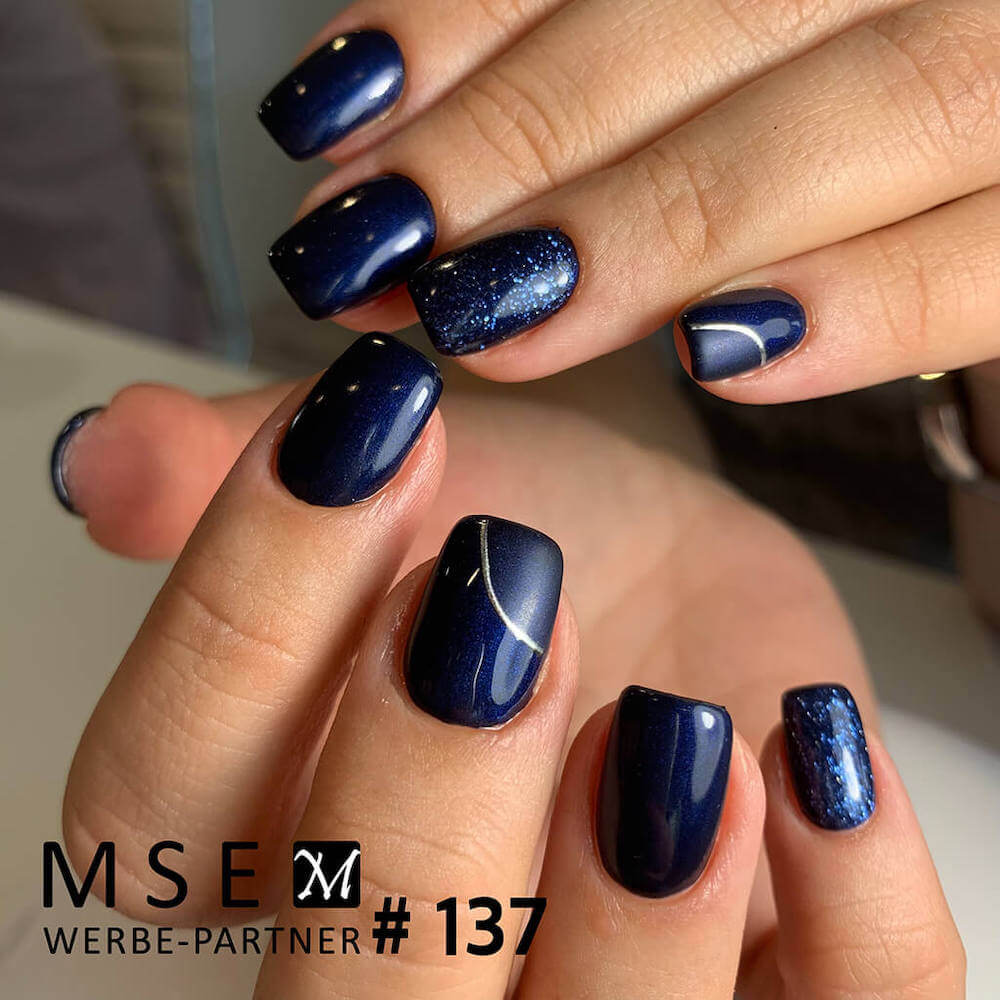 #137 Premium-EFFEKT Color Gel 5ml Sehr dunkles Blau mit blauem Perlglanz - MSE - The Beauty Company