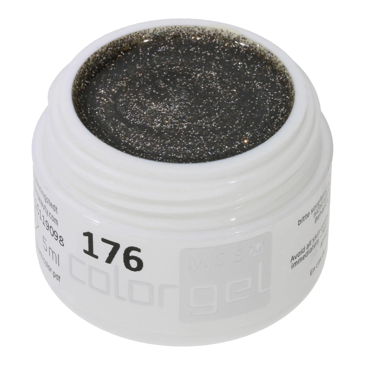 #176 Premium-GLITTER Color Gel 5ml Dunkler Bronzeton mit bronzefarbenem Glitter - MSE - The Beauty Company