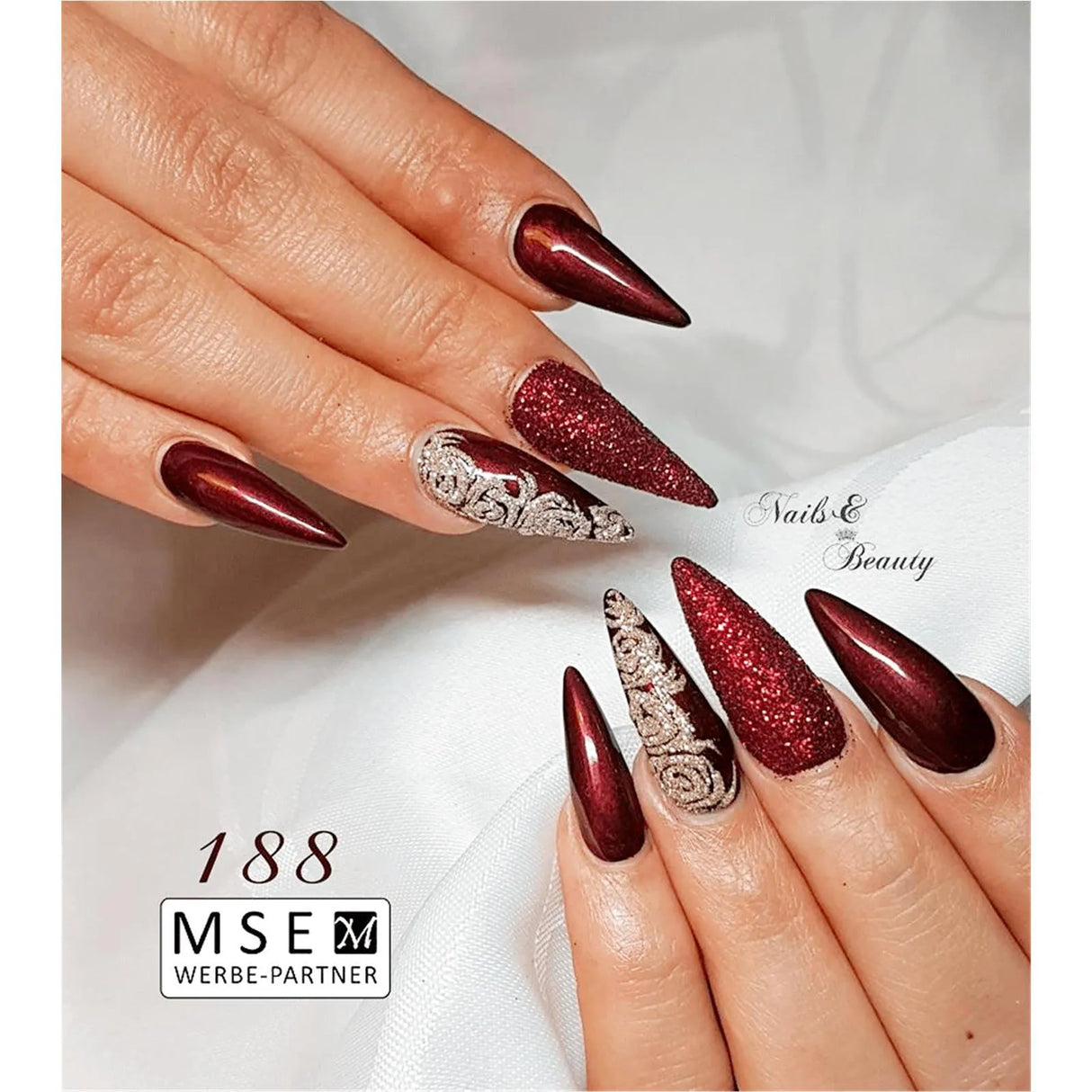 #188 Premium-EFFEKT Color Gel 5ml Dunkles Braunrot mit rotem Perlglanz - MSE - The Beauty Company