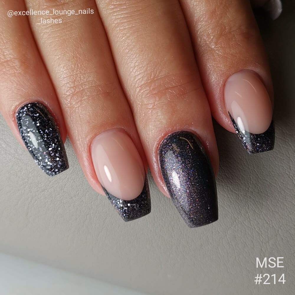 #214 Premium-EFFEKT Color Gel 5ml Dunkles Blaugrau mit ausgeprägtem Multicoloreffekt - MSE - The Beauty Company