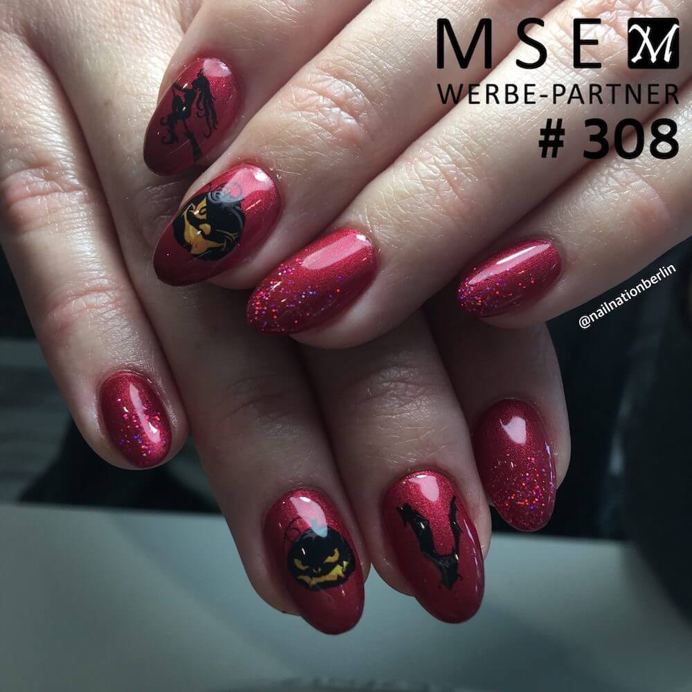 #308 Premium-EFFEKT Color Gel 5ml Kräftiges Bordeauxrot mit Schimmereffekt - MSE - The Beauty Company