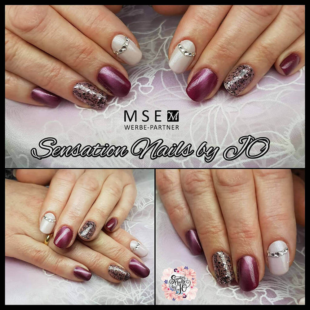 #354 Premium-GLITTER Color Gel 5ml Mischung aus schwarzem und blassrosafarbenem Glitter mit Rogenbogeneffekten - MSE - The Beauty Company