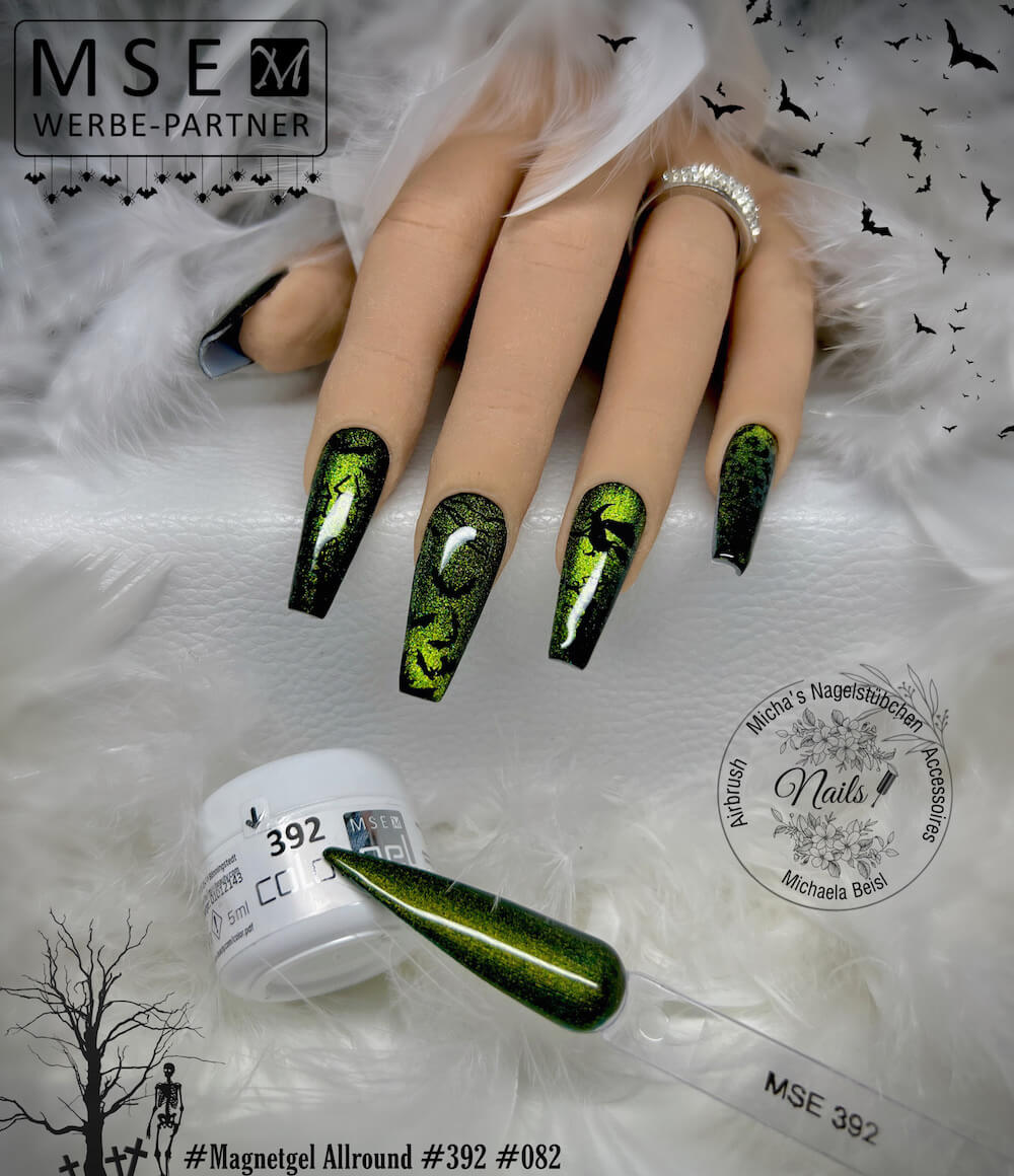 #392 Premium-EFFEKT Color Gel 5ml Olivgrün mit goldenen Akzenten - MSE - The Beauty Company