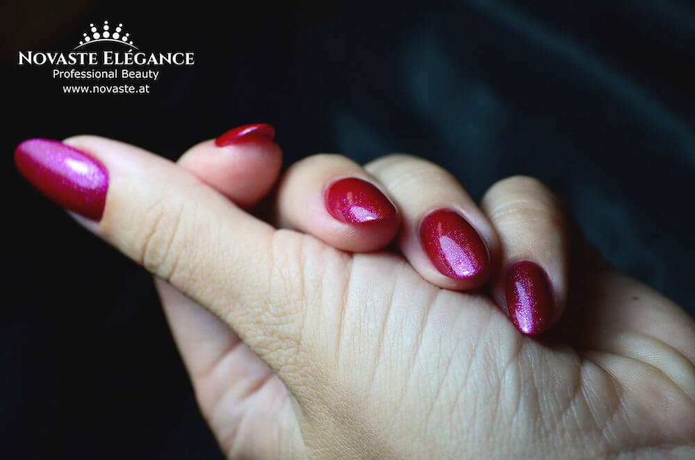 #412 Premium-EFFEKT Color Gel 5ml Dunkles Pink mit feinem Glitzerpartikeln - MSE - The Beauty Company