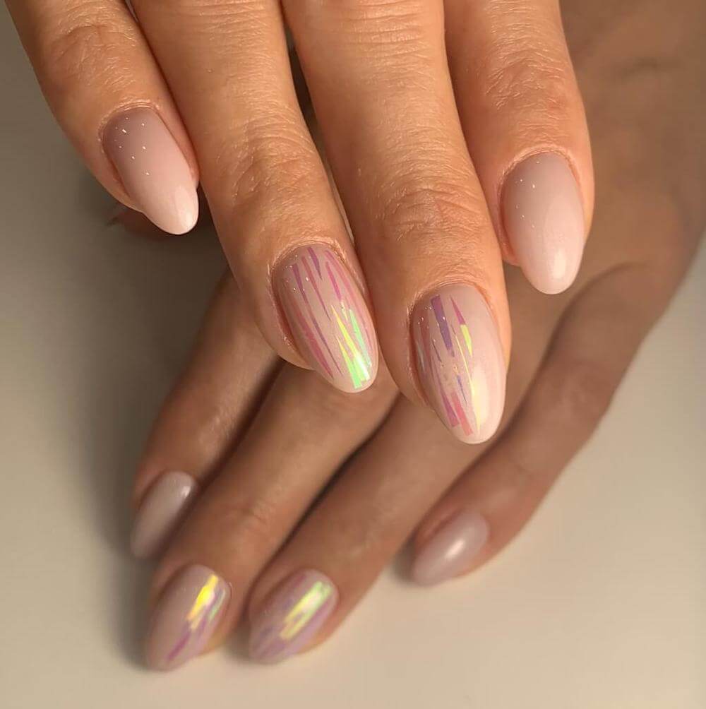 #449 Premium-EFFEKT Color Gel 5ml Beige mit blausilbernem Perlglanz - MSE - The Beauty Company