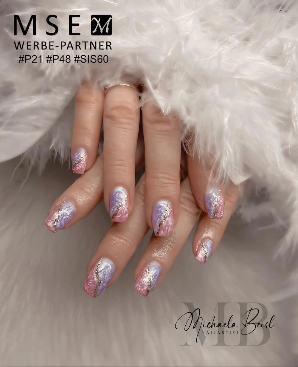 #P-48 Mother of Pearl EFFEKT Color Gel 5ml Rosa - MSE - The Beauty Company