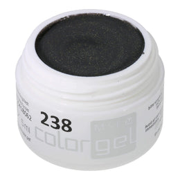 #238 Premium-GLITTER Color Gel 5ml Schwarz mit Kupfer-/Gold-farbenem Glitter