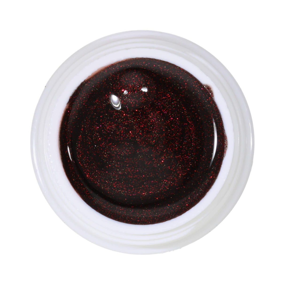 #249 Premium-GLITTER Color Gel 5ml Schwarz mit dunkelrotem Glitter und Gold-Akzenten - MSE - The Beauty Company