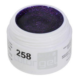 #258 Premium-GLITTER Color Gel 5ml Blau mit violettrotem Glitter