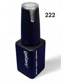 Gelaxy Shellac #222 - Gel pailleté argent classique dominé par de grosses particules de paillettes