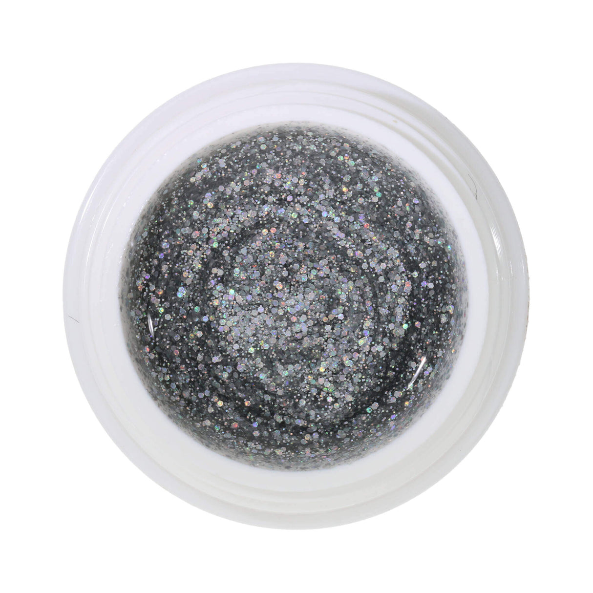 # 225 Premium-GLITTER Color Gel 5ml silver glitter with a very nice rainbow effect