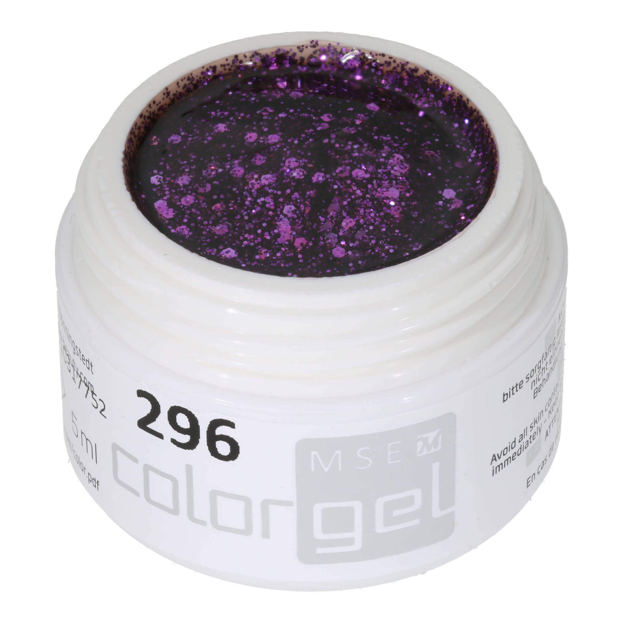# 296 Premium-GLITTER Color Gel 5ml Gel pailleté violet classique dominé par de grosses particules de paillettes