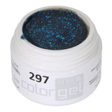 #297 Premium-GLITTER Color Gel 5ml Klassisches blaues Glittergel dominiert von groben Glitterpartikeln