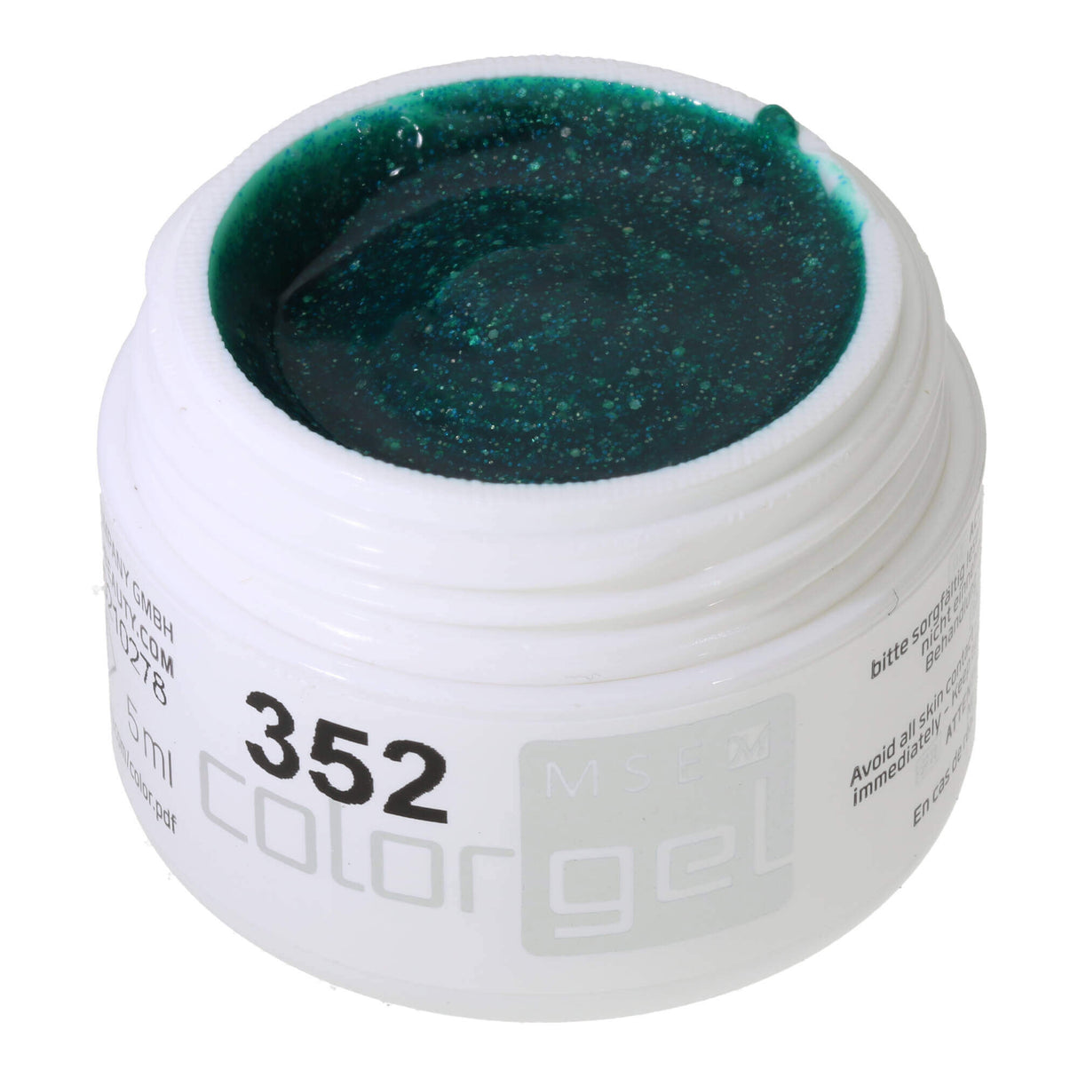 #352 Premium-GLITTER Color Gel 5ml Vert lumineux avec des paillettes vertes-irisées
