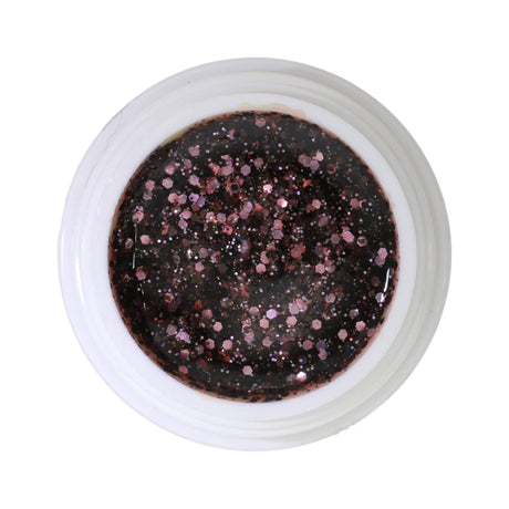 #354 Premium-GLITTER Color Gel 5ml Mélange de paillettes noires et rose pâle avec un effet en forme de nœud