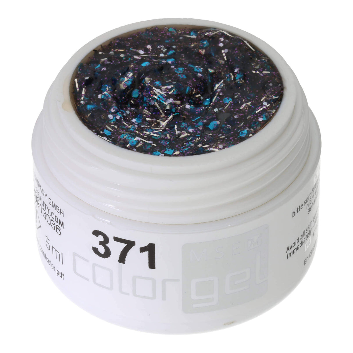 # 371 Premium-GLITTER Color Gel 5ml Aqua blue glitter gel