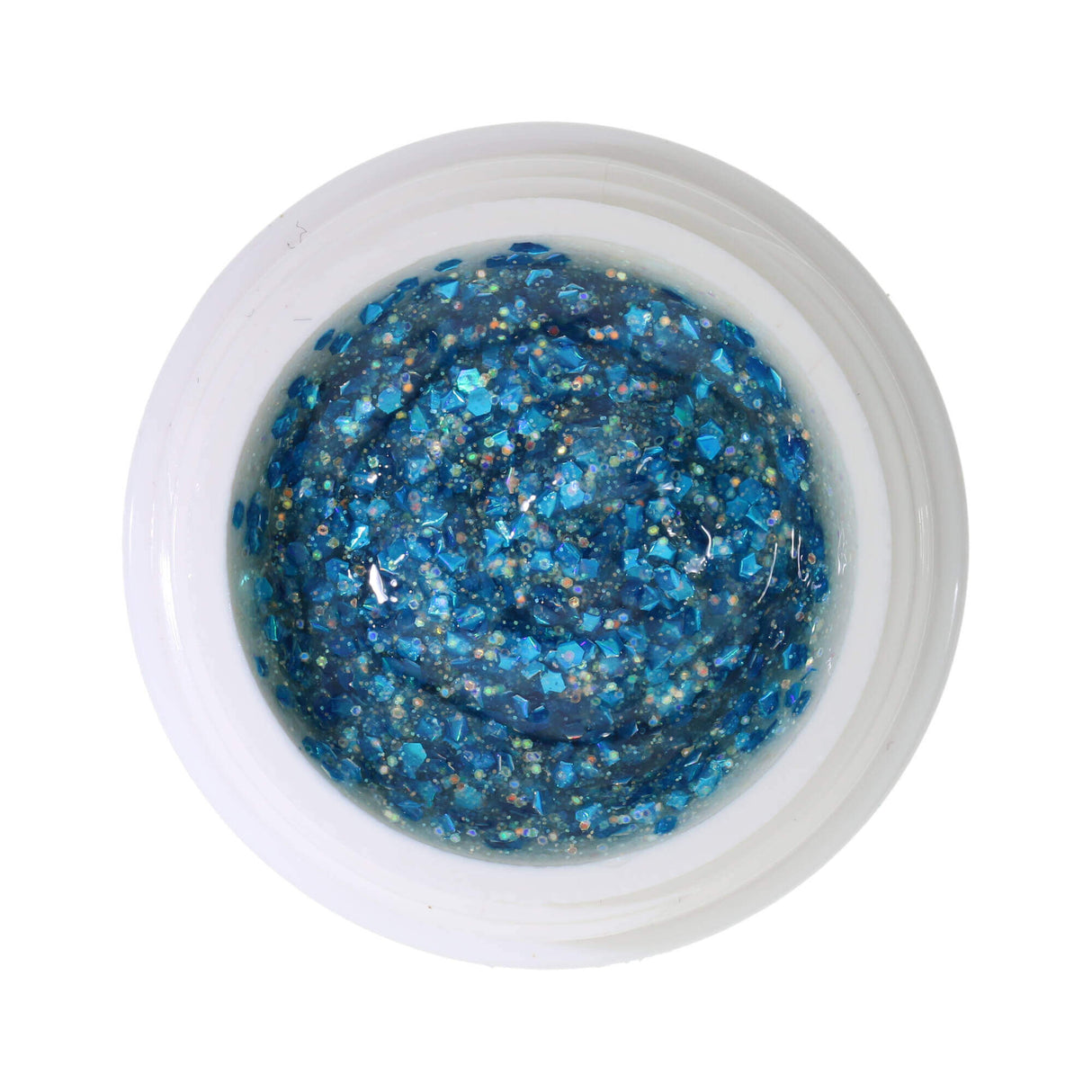 # 372 Premium-GLITTER Color Gel 5ml Cyan blue / silver glitter gel