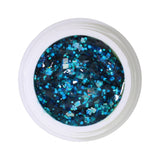 # 380 Premium-GLITTER Color Gel 5ml Gel pailleté argent aux accents turquoise