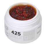 # 425 Premium GLITTER Color Gel 5ml Gel màu đỏ nhạt với màu đỏ và xanh lấp lánh