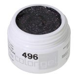 # 496 Premium EFFECT Color Gel 5ml màu xám đậm với các hạt hiệu ứng màu đỏ hồng